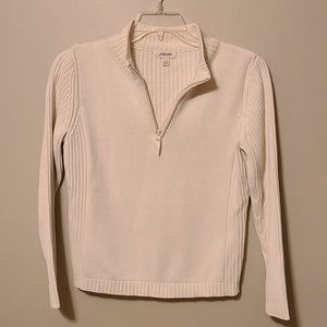 Ivory Ribbed Pullover Shirt